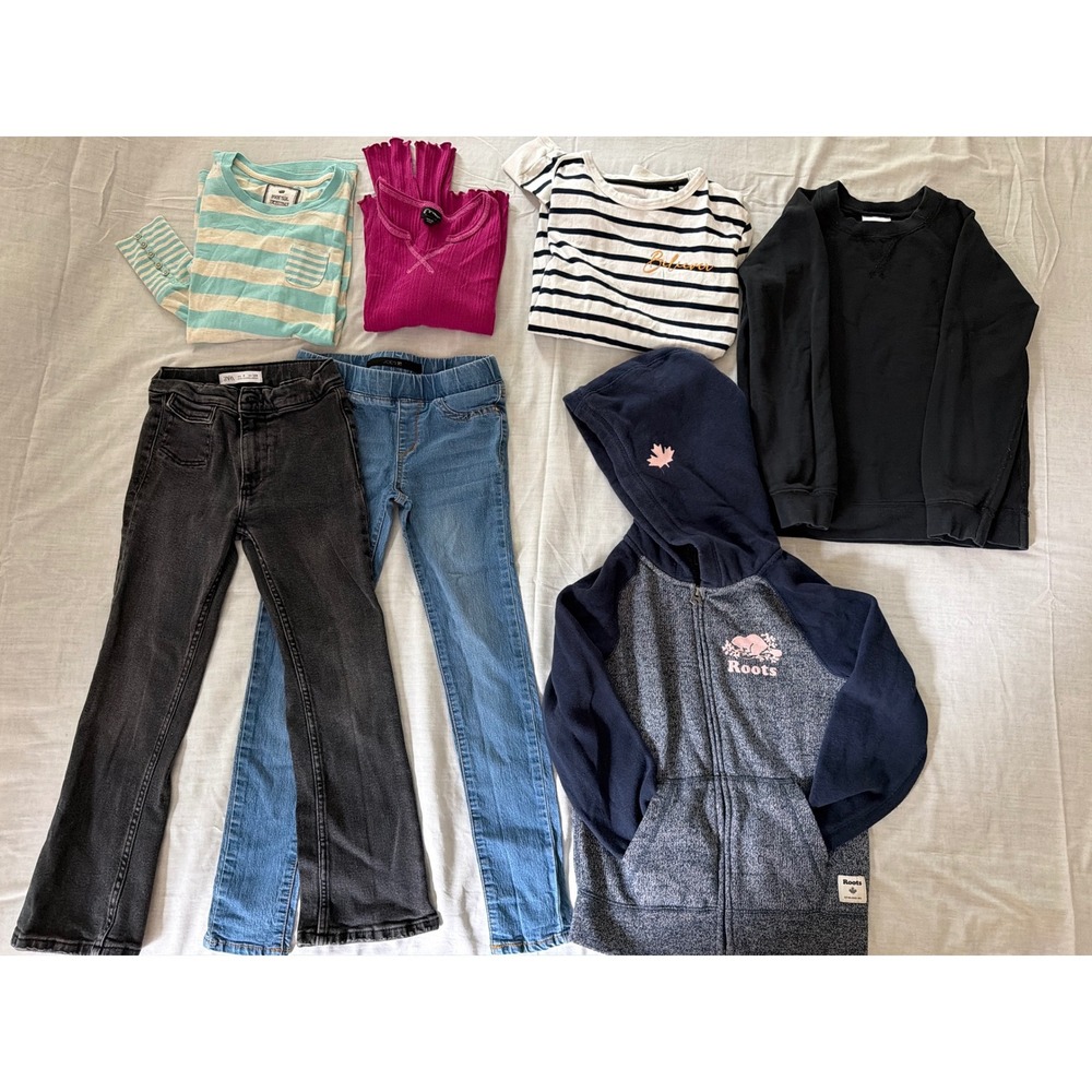 Girls Clothing Lot 7pc Size 8 Roots Hanna Andersson Zara‎ Joes Jeans Bundle
